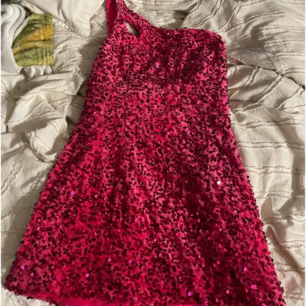 Pink sparkle homecoming short dresss
